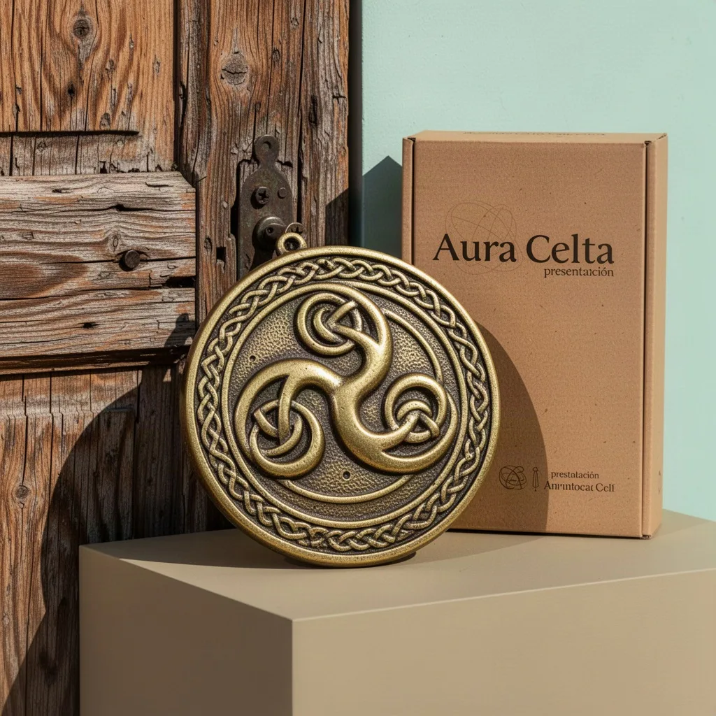 Placa de Umbral Triskel en Bronce Aura Celta